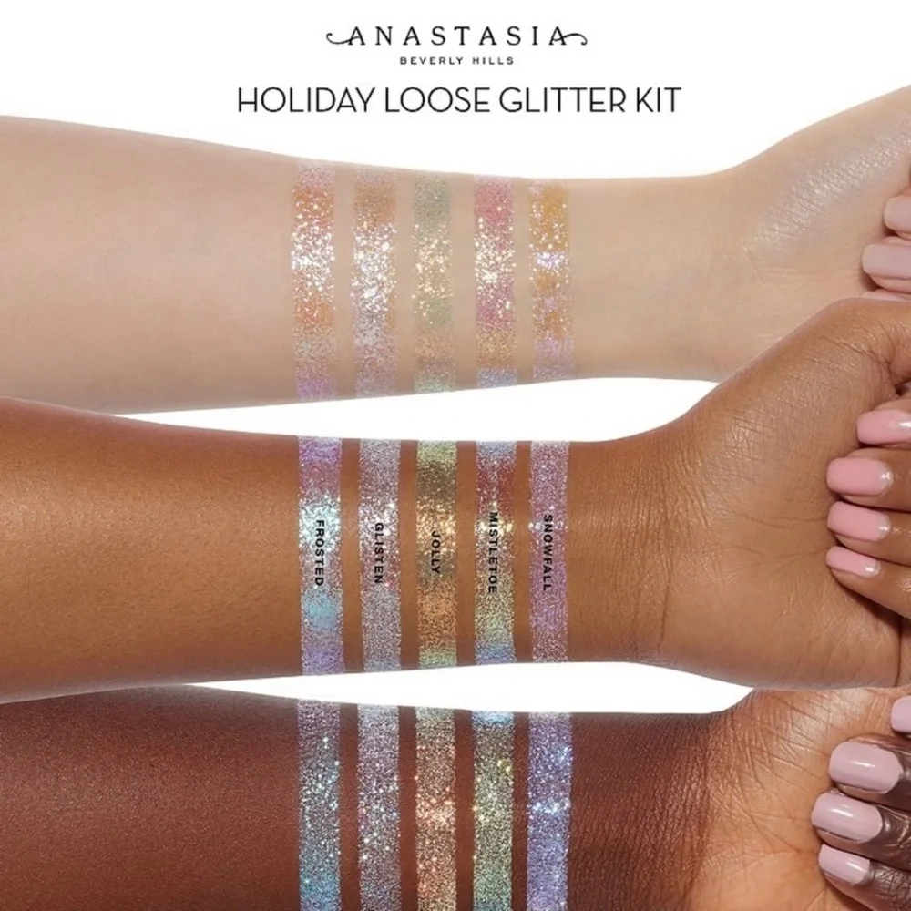 Anastasia Holiday Loose Glitter Kit Eyeshadow Face Hair Body Makeup New NWT